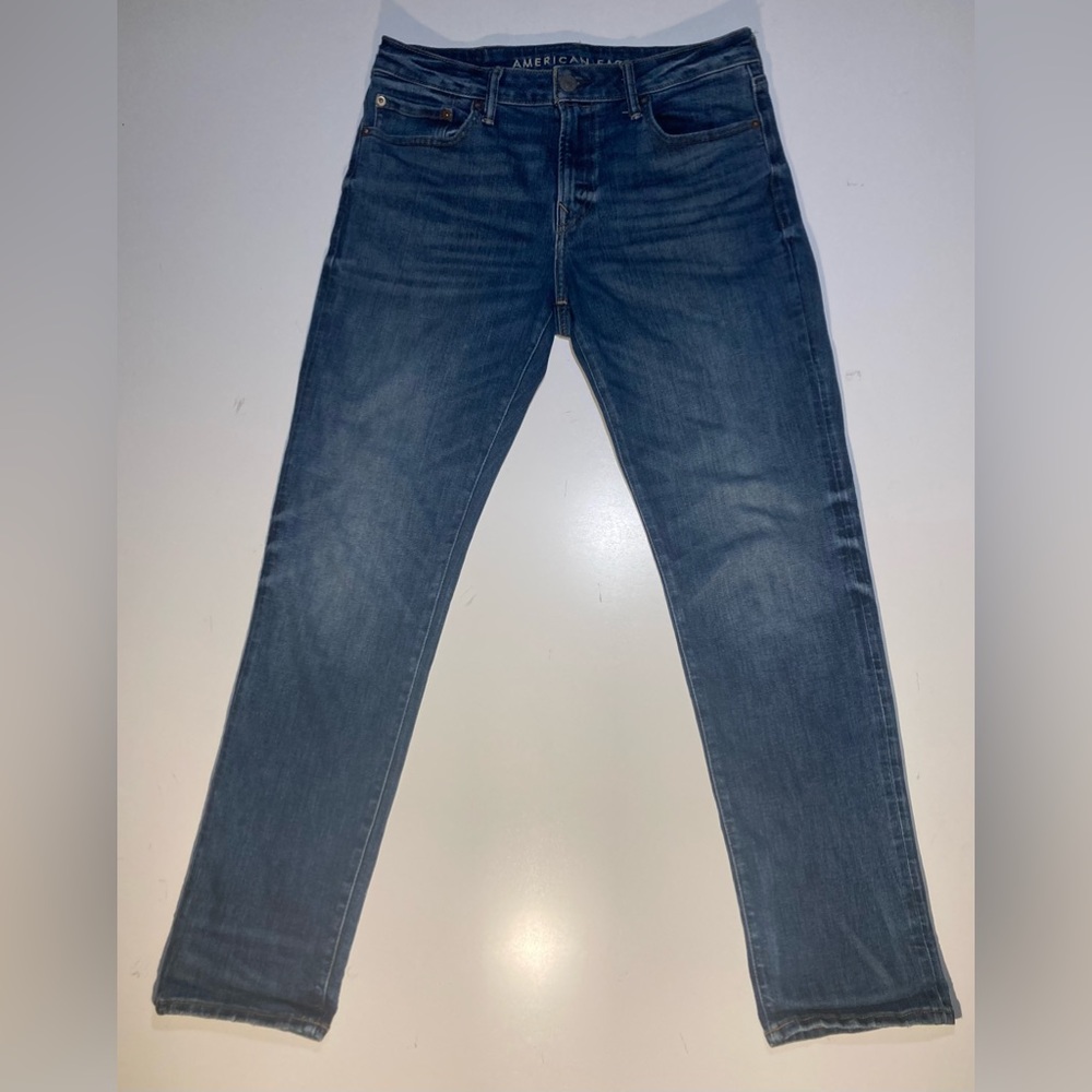 Men’s American Eagle Slim Straight “Airflex+” Dark Blue Jeans